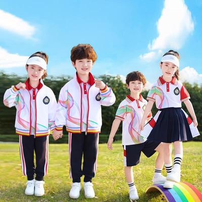 Regenbogen Frühling & Herbst Kindergarten 3-teilige Sportuniform für Grund- und Mittelschüler