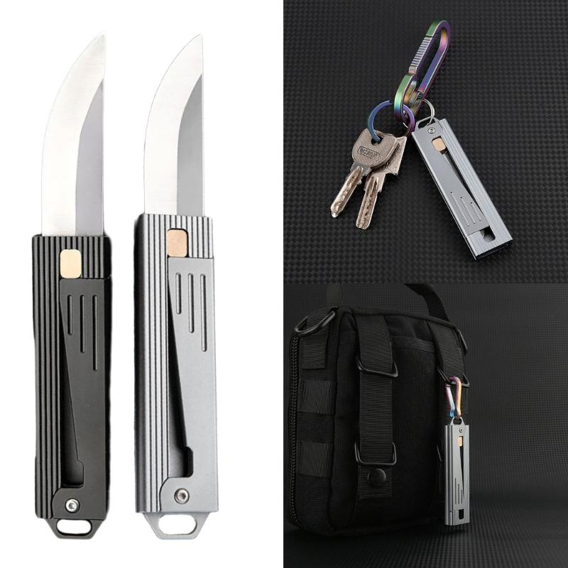 Cuțit de buzunar pliabil Lamă Portabil EDCs Exterior Camping Deschizător de sticle Brelocuri Orificiu Cuțit