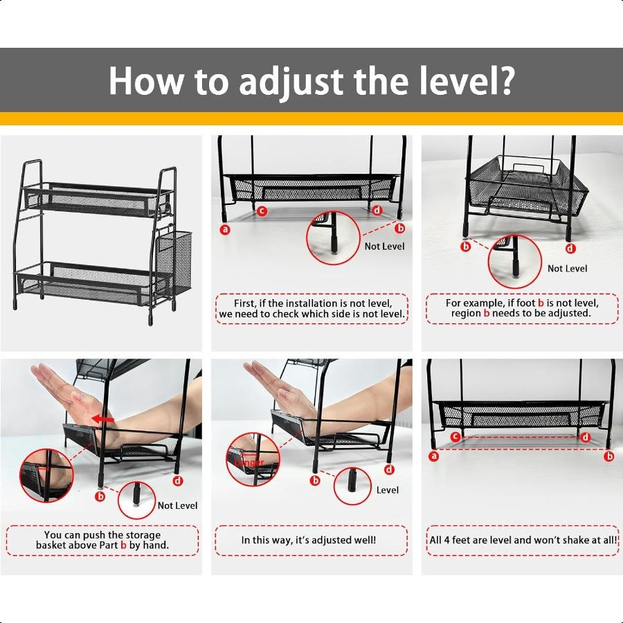 Bathroom Counter Organizer Bathroom Organizer Countertop with Side Basket Kitchen Countertop Organizer Metal Spice Rack Organiz