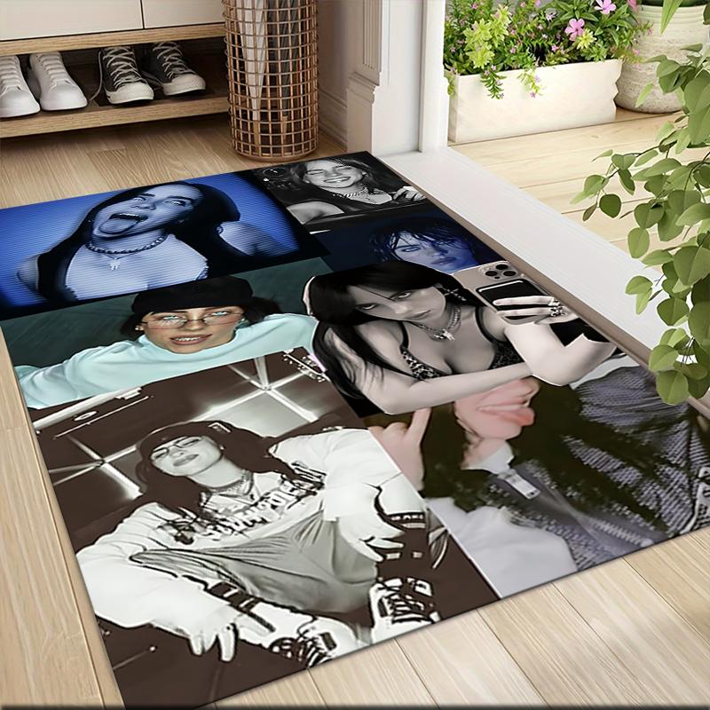 Music Video Montage Carpet Rug Soft Washable Anti Slip Home Living Room Sofa Mats Personalized Christmas Rug