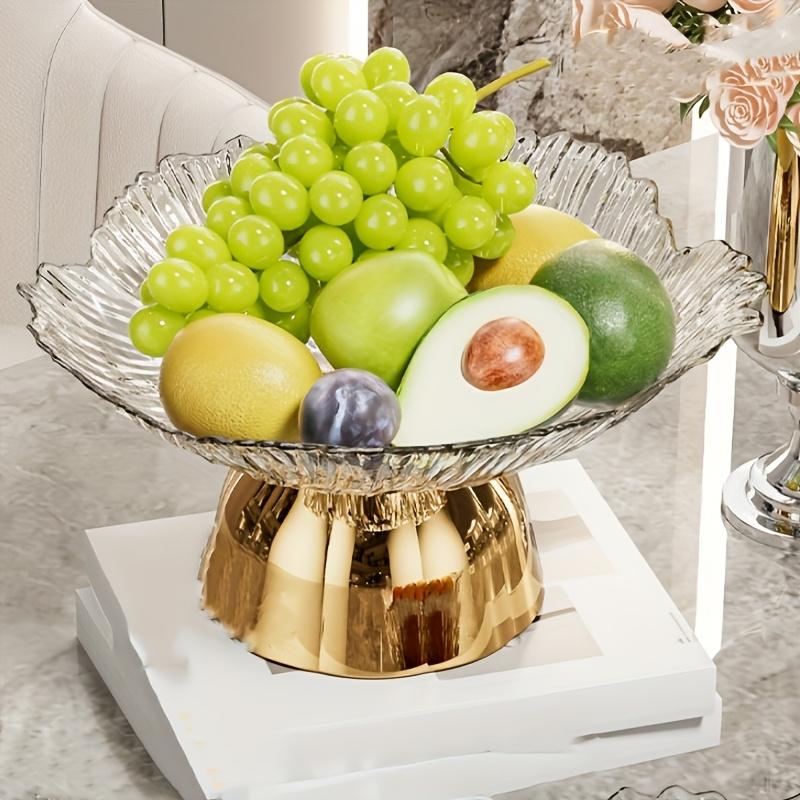 Elegant Snack Tray Fruit Dessert Plate Oval Acrylic Candy Server Fruit Bowl Cake Tray for Kitchen Living Room Deskstop Decor