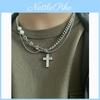 Hip Hop Cross Pendant Necklace With Polished Stainless Steel For Men And Women