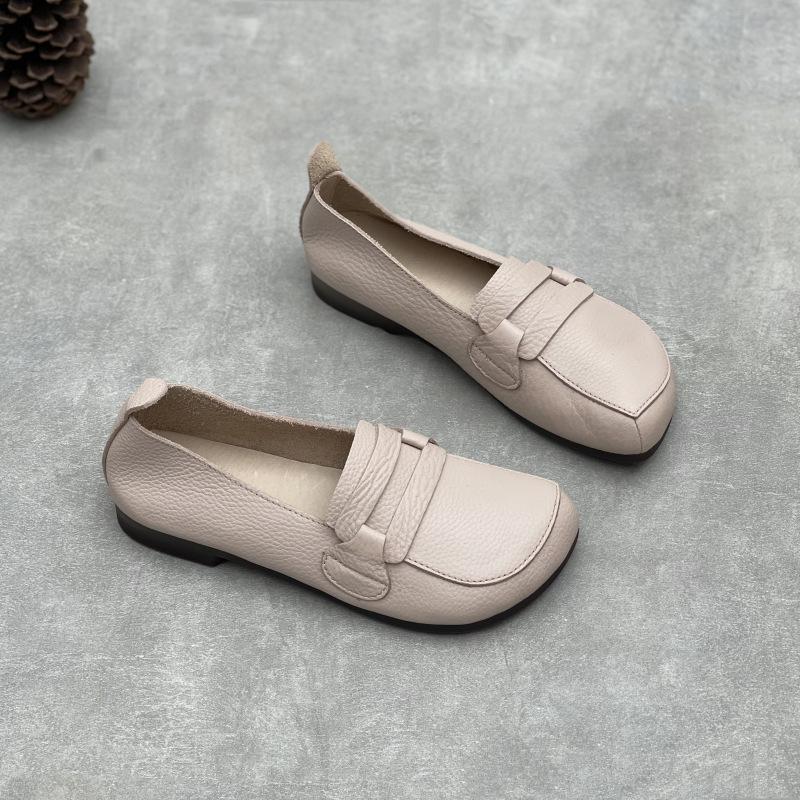 New Retro Single-shoe Flat, Round Toe, Flip-top Casual Women's Shoes