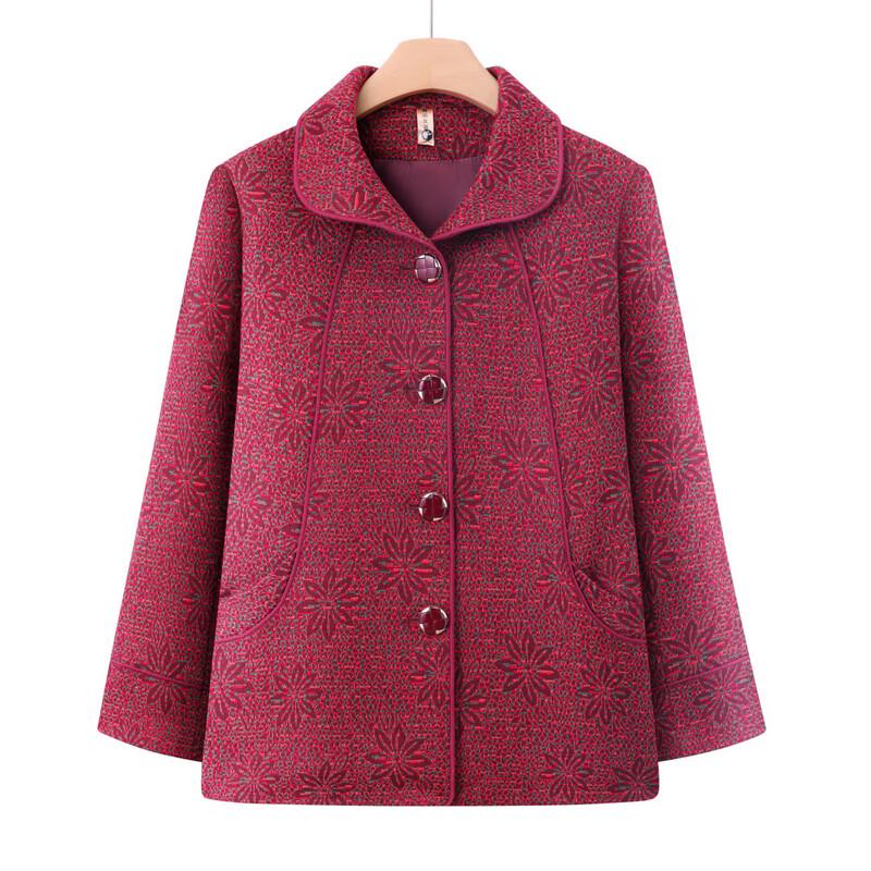 Mid-Aged & Elderly Women's Embroidered Lapel Autumn Jacket