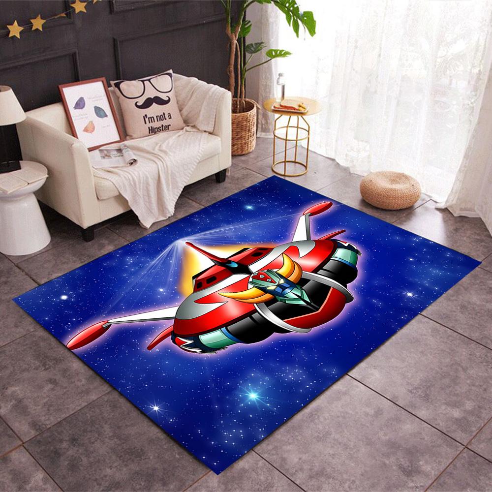 Goldorak robot Themed Anti-Slip Rugs - Polyester Home Decor, Suitable for Bedrooms, Living Rooms, Doorways, Studios, and Decorations
