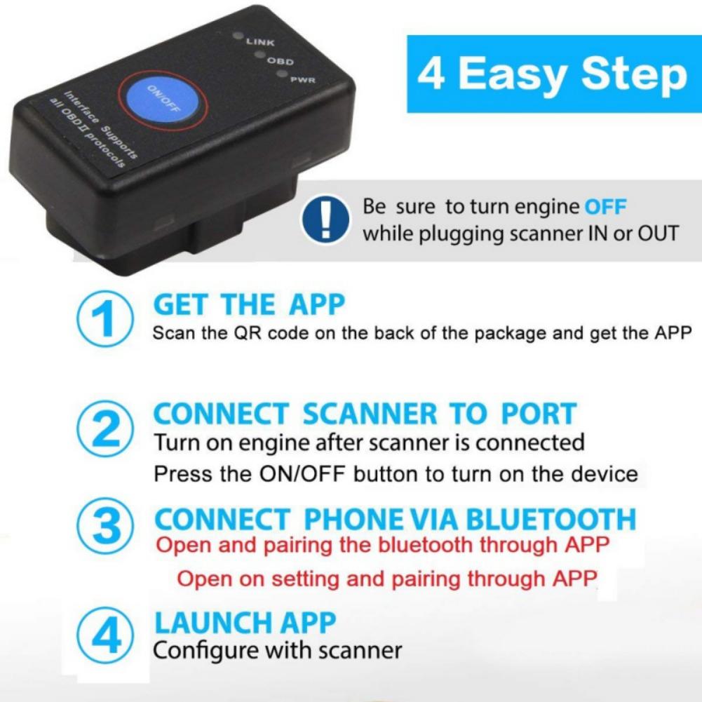 V06H4K-1 Super Mini Elm327 Bluetooth OBD2 V1.5 Car Diagnostic-Tool Scanner Adapter Auto Diagnostic Tool