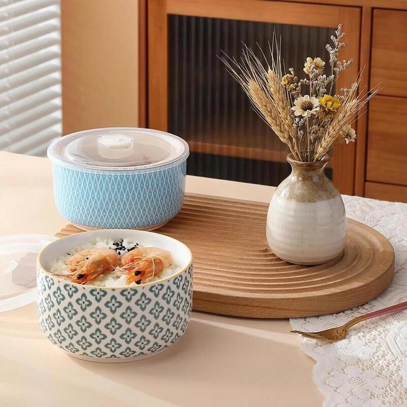 ZISIZ Nordic Ceramic Fresh-keeping Bowl with Lid