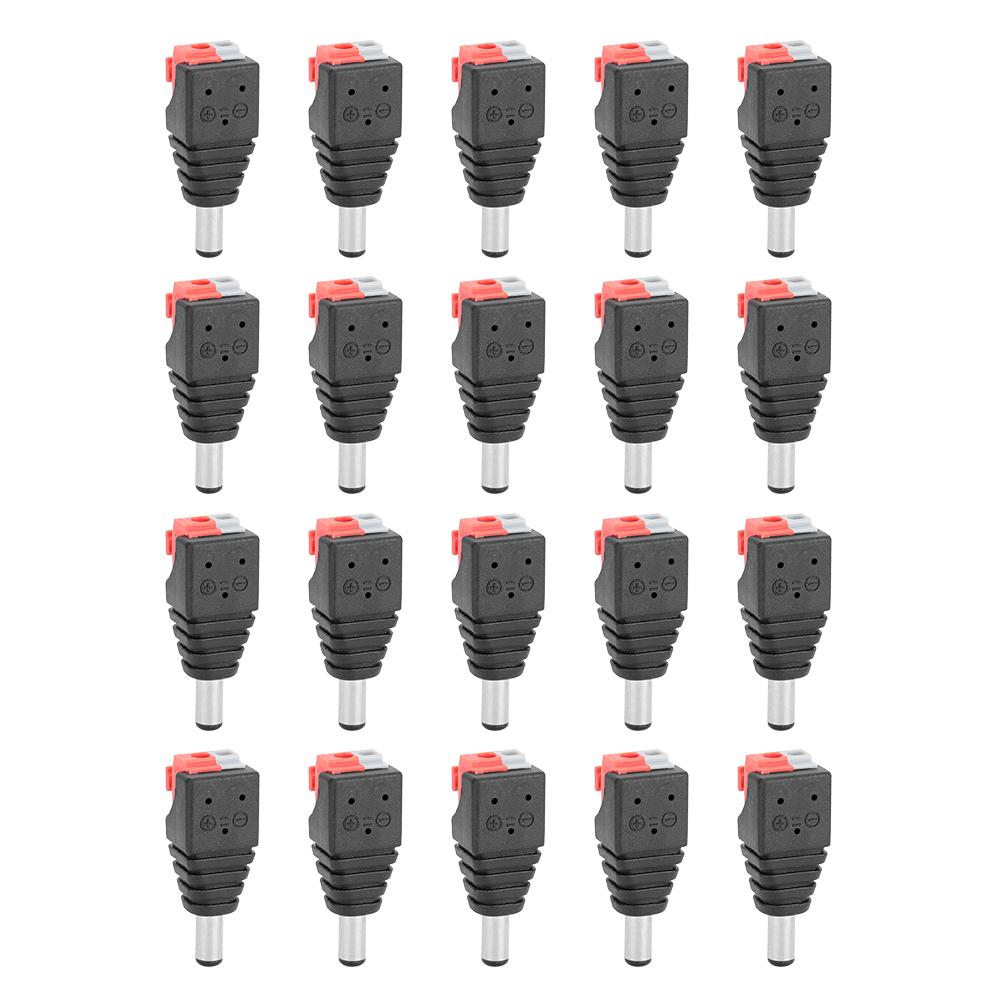 20Pcs 5.5x2.1mm Male Plug Pressure Adapter DC Power Connector