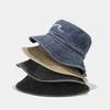 Cotton Bucket Hat Breathable Sunshade Design Sun Cap Sunscreen Protection Embroidered Pattern Fisherman Hat Camping Activities