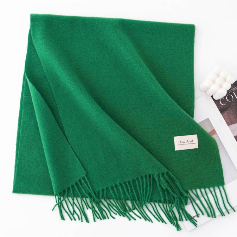 New Solid Color Maillard Imitation Cashmere Scarf for Women Autumn and Winter High End Simple Warm Shawl