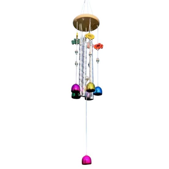 

Colorful Wind Chime for Outside Vintage Metal Hanging Wind Chime with 4 Aluminum Tubes And Bells for Garden Patio Balcony Home Decor B