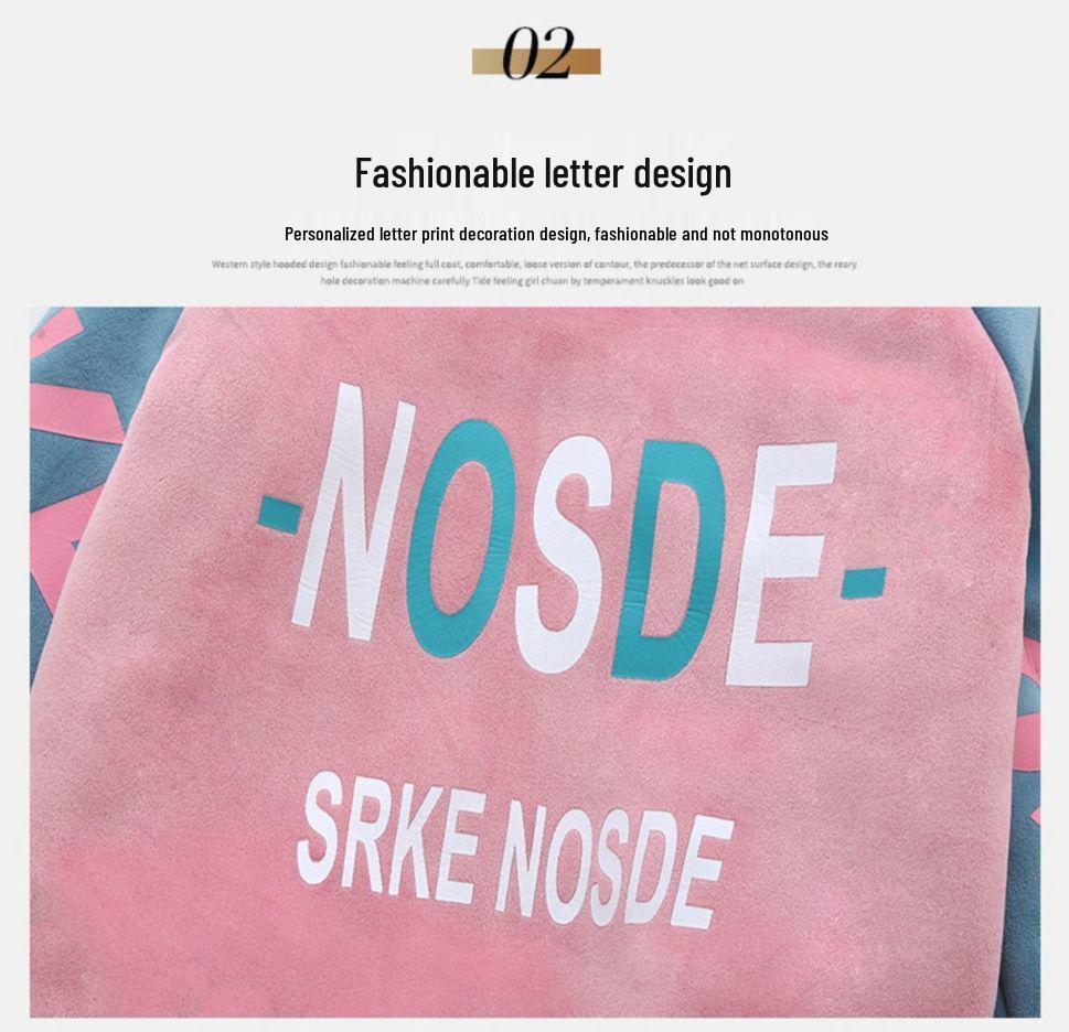 Girls' Velvet Fleece-Lined Sweatshirt & Pants Set - Thick, Double-Sided, Casual Sportswear for Spring To Winter