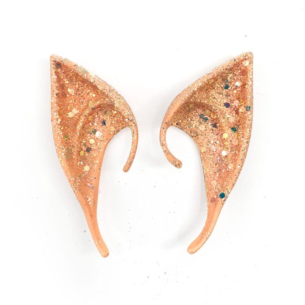 Ear Cuff Jewelry Glitter Latex Ears Women Cosplay Accessories Angel Elf Ears Imitation Makeup Props