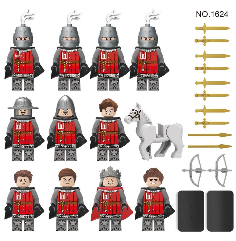 Lego-Compatible Medieval Castle Soldier Minifigure Building Blocks Set