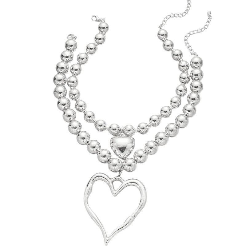 Exquisite Gold Heart Pendant Necklace For Women With Zinc Alloy Fruit Design