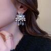 Luxury Sparkling Zircon Leaf Tassel Pendant Earrings For Earrings Vintage Elegant Crystal Temperament Earrings Wedding Jewelry