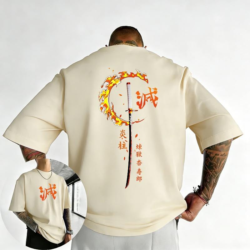 Demon Slayer Anime Rengoku Kyoujurou Joint Tshirt 2026 Unisexs Summer New Street Hip Hop Loose Casual Y2k