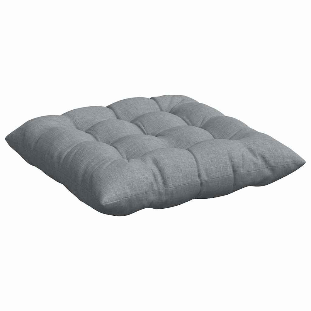 Seat Cushion Set 4 pcs Light Grey 40 x 40 x 6 cm Fabric