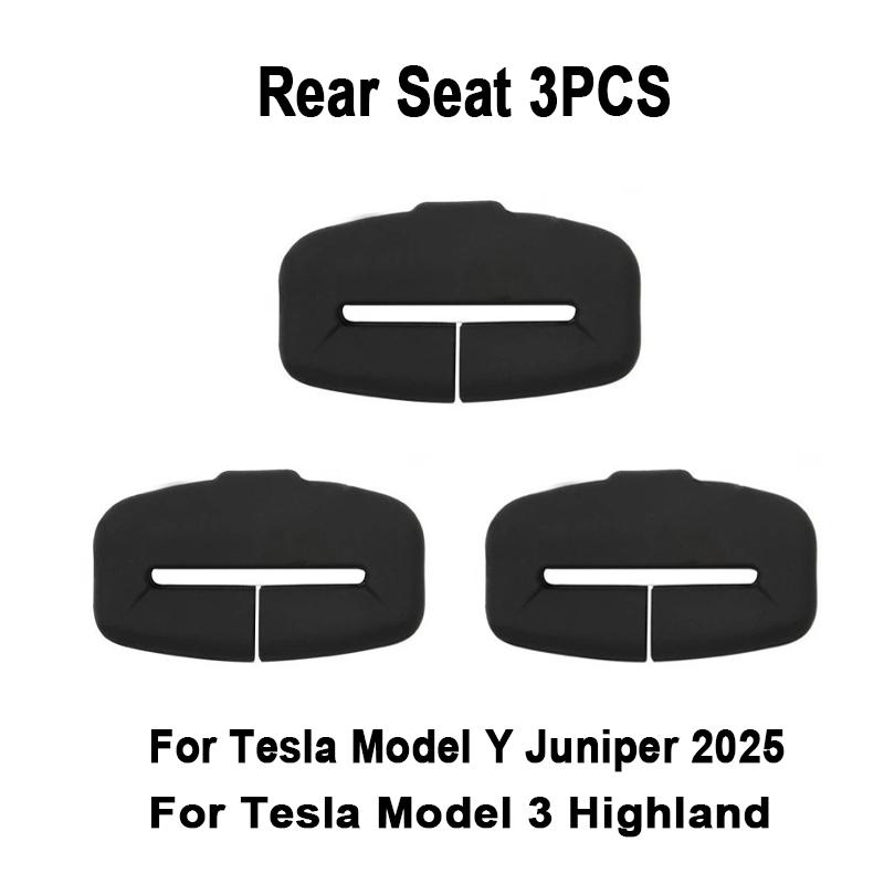 For Tesla Model Y Juniper 2025 Car Seat Belt Anti Scratch Protector Case Silicone Seatbelt Buckle Cover New Model3+ Accessories