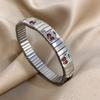 316L Stainless Steel Gold Color Strawberry Cherry Elastic Bangle Bracelet For Women Men Statement New Trend Wrist Zircon Gift