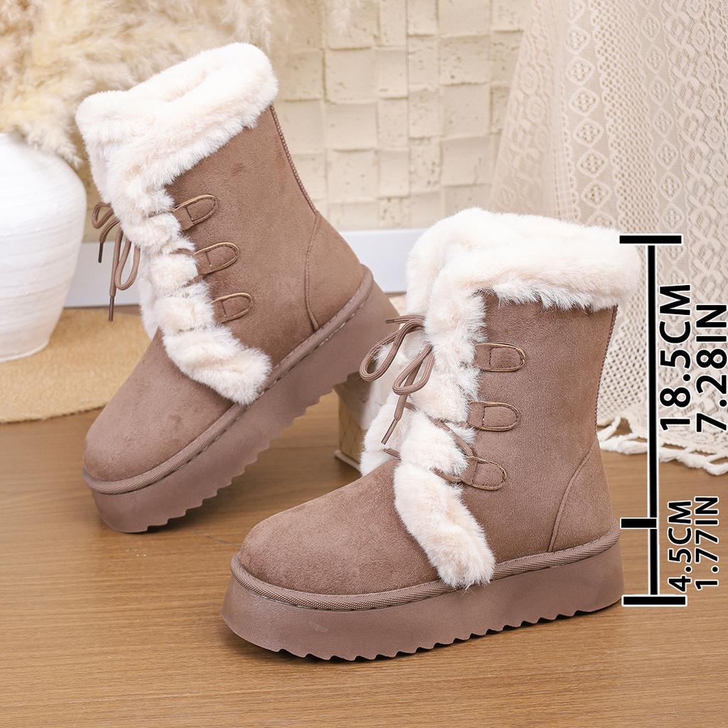 Bottes de neige rembourrées légères confortables chaudes froides antidérapantes résistantes à l'usure baskets décontractées d'extérieur bottes en coton mi-mollet