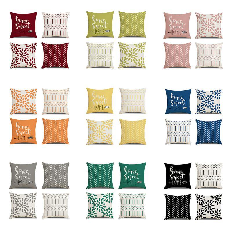 Throw Pillow Covers 18 X 18 Set Of 4, Geometry Outdoor Square Pillow Cushion Cases, Modern Decorative Pillow Covers For Couch Sofa Bedroom Car