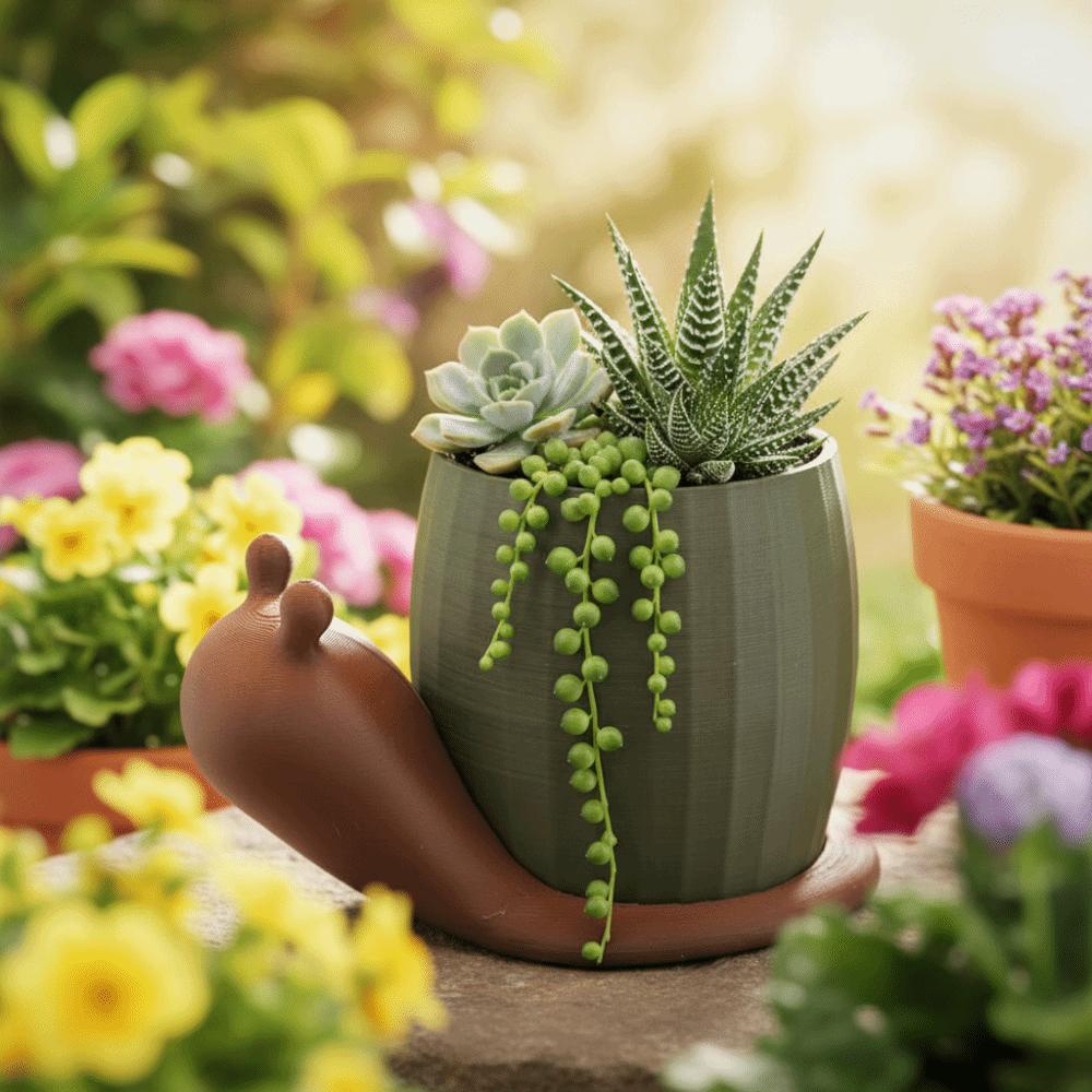 Creative Unique Snail-shaped Flower Pot Cute Corrosion Resistant Eco-Friendly Planter Plastic Green Onion Pots Balcony