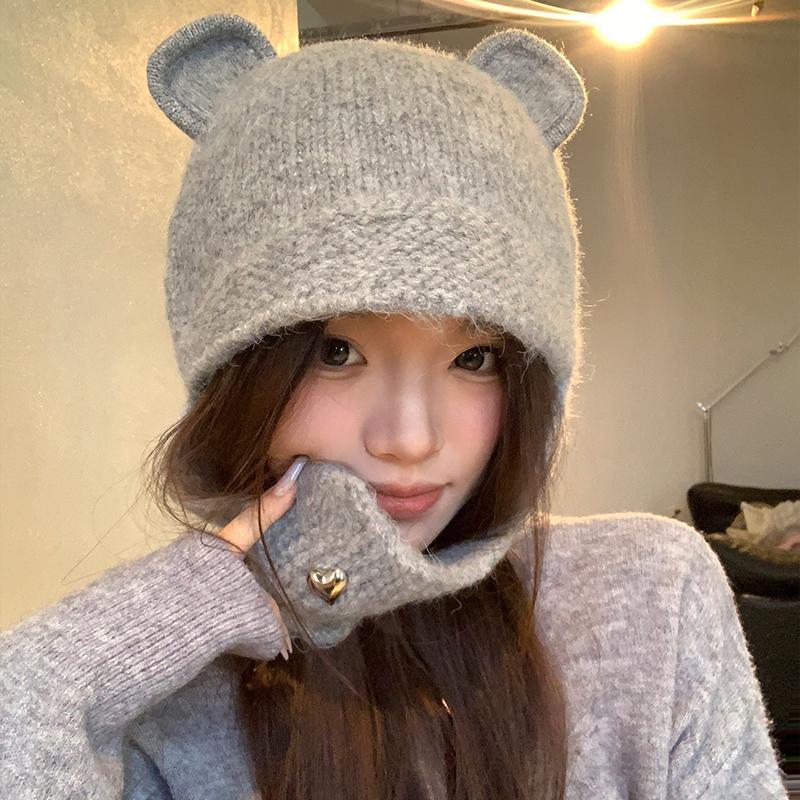 Knitted Woolen Hat for Women with Large Head Circumference Versatile and Face Friendly  Small Lei Feng Hat  Warm and Ear Protecting Hat Trendy