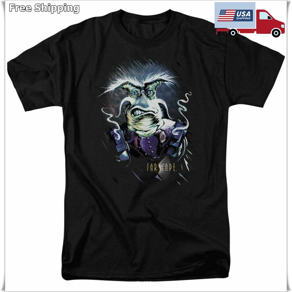 Farscape Rygel Smoking Guns T Shirt Licensed Sci-Fi Alien TV Show Tee New Black