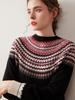 Elegant Retro Fair Isle Jacquard Cashmere Pullover Sweater for Women - Autumn/Winter Collection