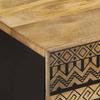  Coffee Table, Black, 80x50x40 Cm, Solid Rough Mango Wood