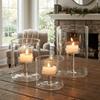 Transparent Glass Candle Holder Modern European Style Tea Light Candle Holders Romantic Windproof Candle Cup Restaurant