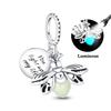 Glow-In-The-Dark Firefly Dangle Charm Bead For Women Suitable For European Original Copper Bracelet Diy Trendy Jewelry Accessories Gift Choice