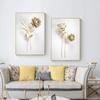 Metal Wall ArtAbstract Gilded Flowers Plant Laminas Decorativas Pared Cuadros Arte De Lienzos Decorativos  Para Sala Decoracion