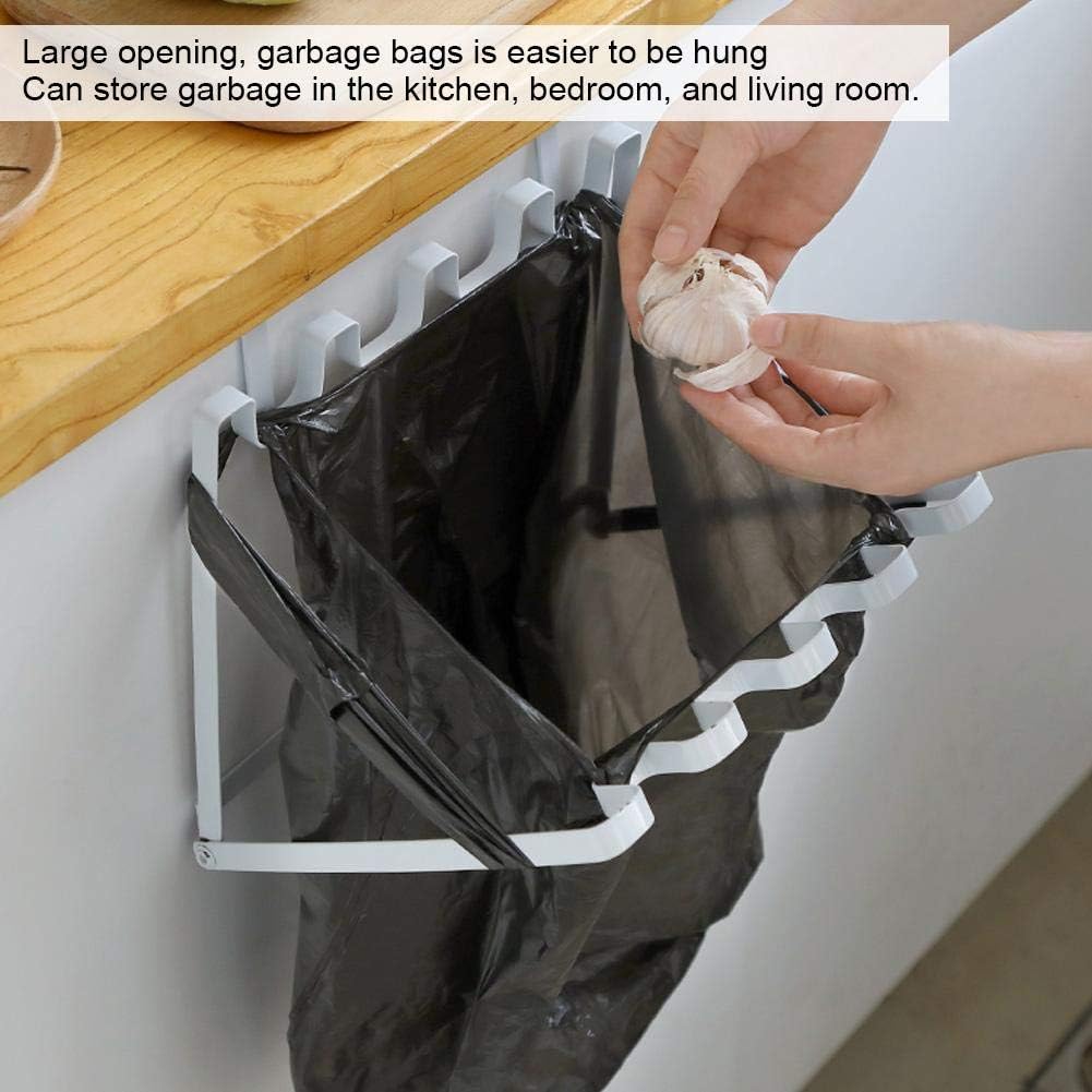 Household Waste Garbage Bag Hanging Rack Rubbish Bag Holder Kitchen Cabinet Bag Rack Holder Accessory Waste Bag Rack Kitchen Supplies(White)