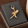 1Pc High-quality Alloy Keychains Pendant Golden Bear Flower Cherry Charms Lobster Clasp Badge Holder Car Keys DIY Accessories