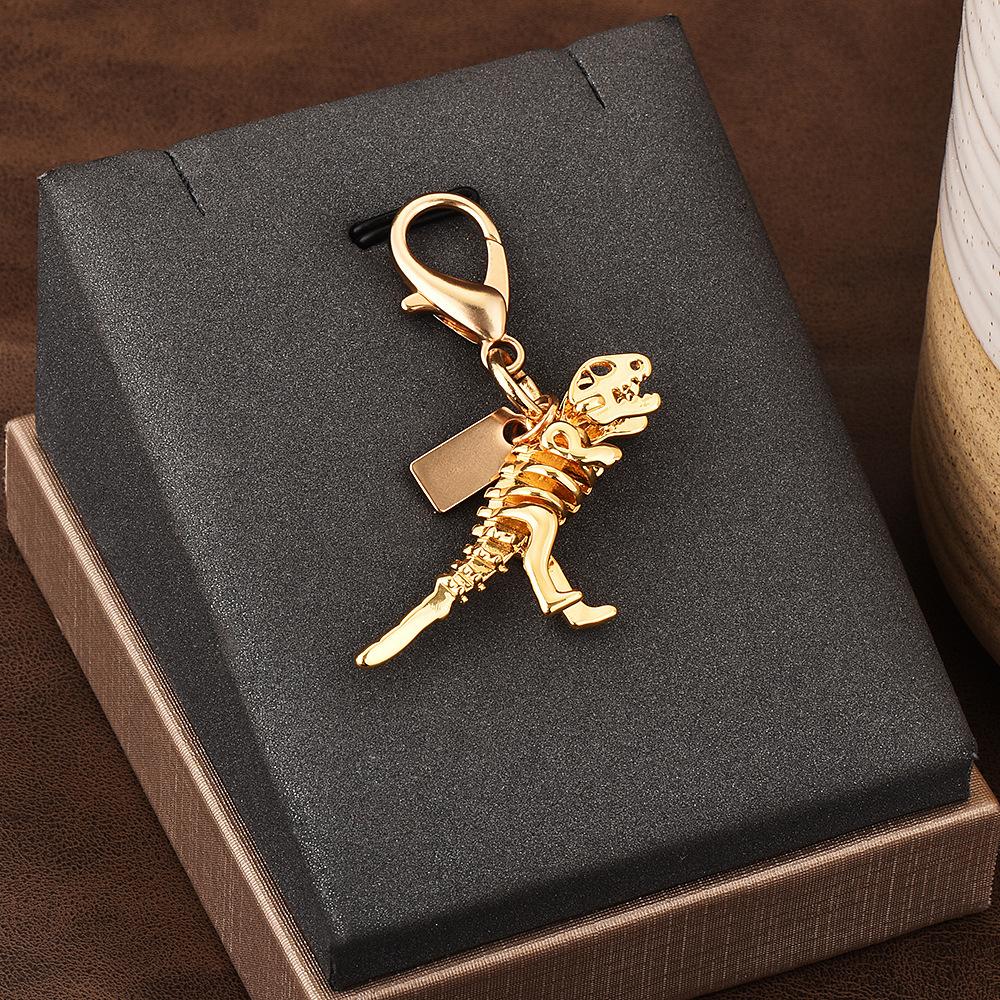 1Pc High-quality Alloy Keychains Pendant Golden Bear Flower Cherry Charms Lobster Clasp Badge Holder Car Keys DIY Accessories
