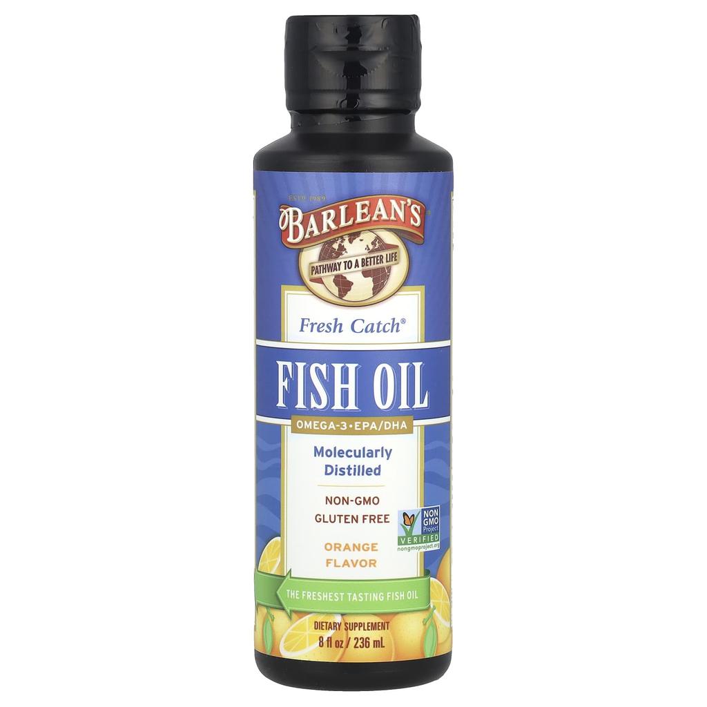 Barlean'S, Fresh Catch Fish Oil, Omega 3 Epa/Dha, Orange Flavor, 8 fl oz (236 Ml)
