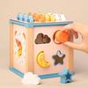 Wooden Activity Cube with Shape Sorter FineMotor Educational Center Early Learning