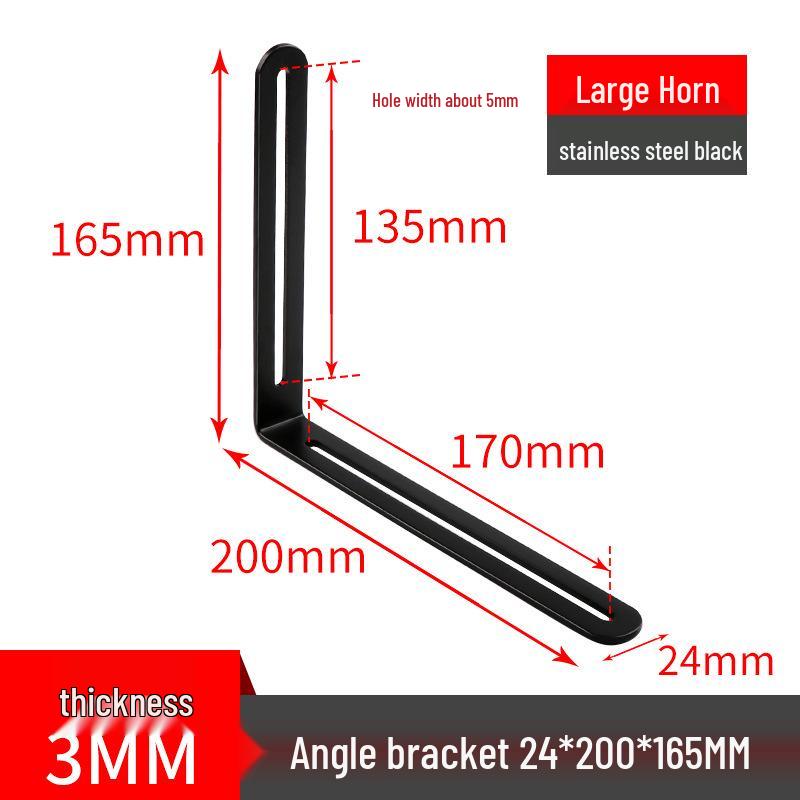 Stainless Steel 90° Movable L-Shaped Corner Bracket with Long Hole for Shelf Support