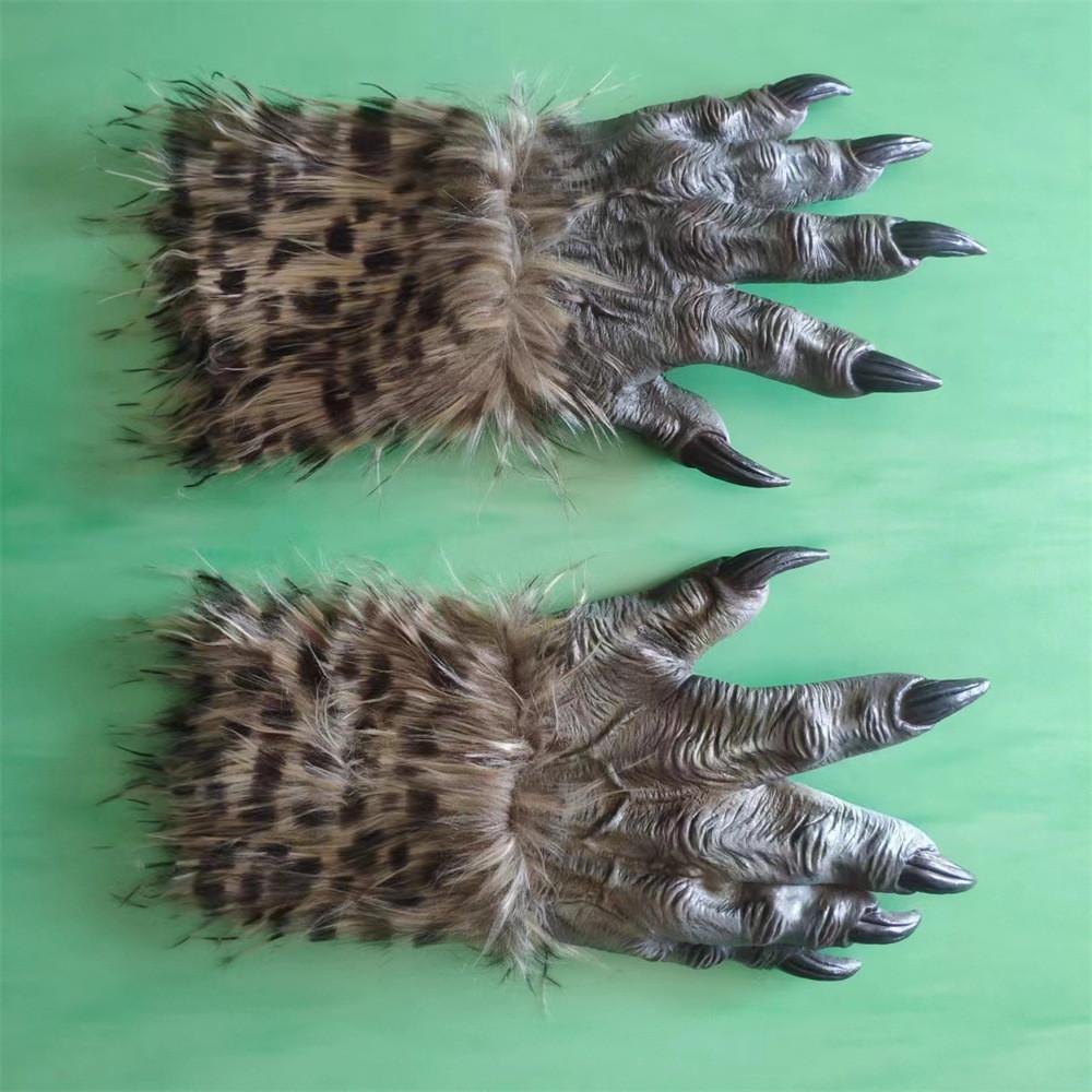 Plüsch Wolfsklaue Latexhandschuhe Für Horrorparty-Kostüme Und Geisterhaus-Dekorationen