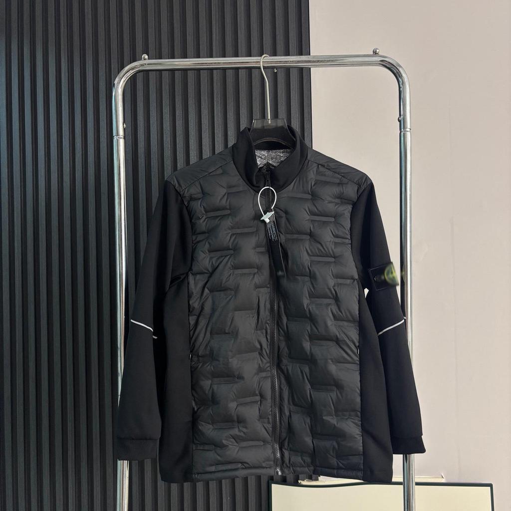 Steinfarbene Winddichte Schlankmachende Leichte Daunenjacke für Draußen - Vielseitiger Lässiger Stehkragen