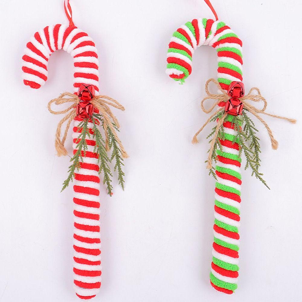 Red and White Candy Christmas Cane Cartoon Plush Cane Candy Home Christmas Decoration