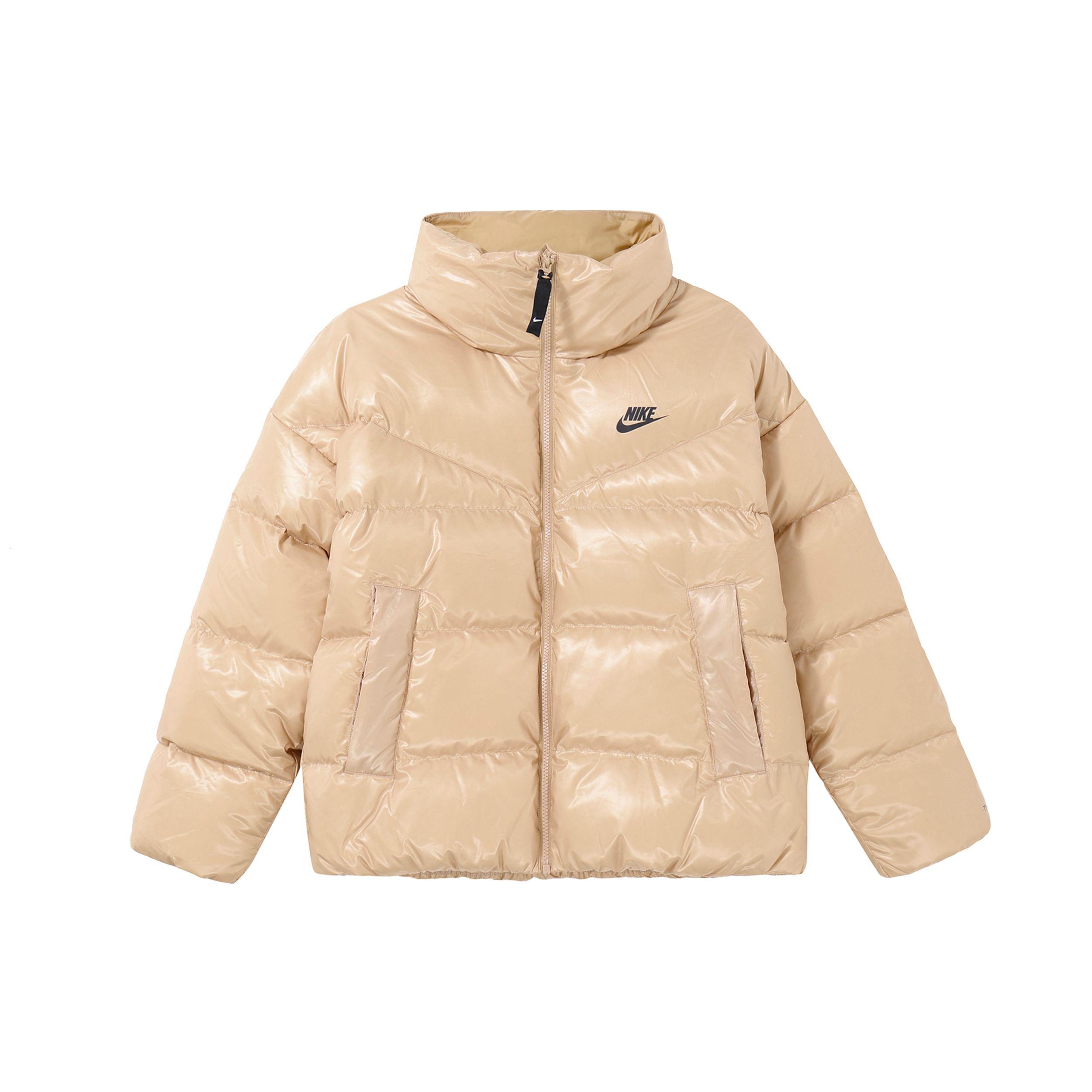 

Nike Однотонный фирменный логотип с принтом, высокий воротник, толстый пуховик, женская верхняя одежда, розовый DV0555-200 M