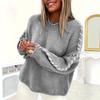 Women's Autumn/Winter Color Block Round Neck Pullover Top