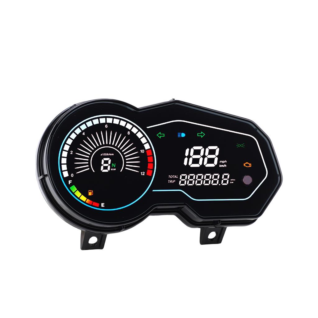 Motorcycle Speedometer Digital Odometer Replacement for Italika 150z 150sz 170z, Speed Gauge with MPH KM/H Display