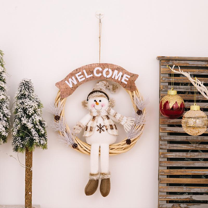 Christmas Telescopic Doll European Style Santa Claus Snowman Elk Hanging Leg Doll Christmas Decoration Supplies