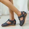 2022 Women's Roman Style Open Toe Wedge Heel Sandals - Large Size with Hollow Design.