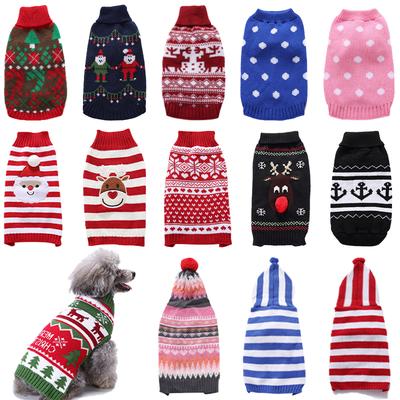 Christmas Dog Sweater Winter Warm Dogs Clothes For Puppy Cat Knitted Sweater Chihuahua Schnauzer Coat New Year Pet Apparel Pug