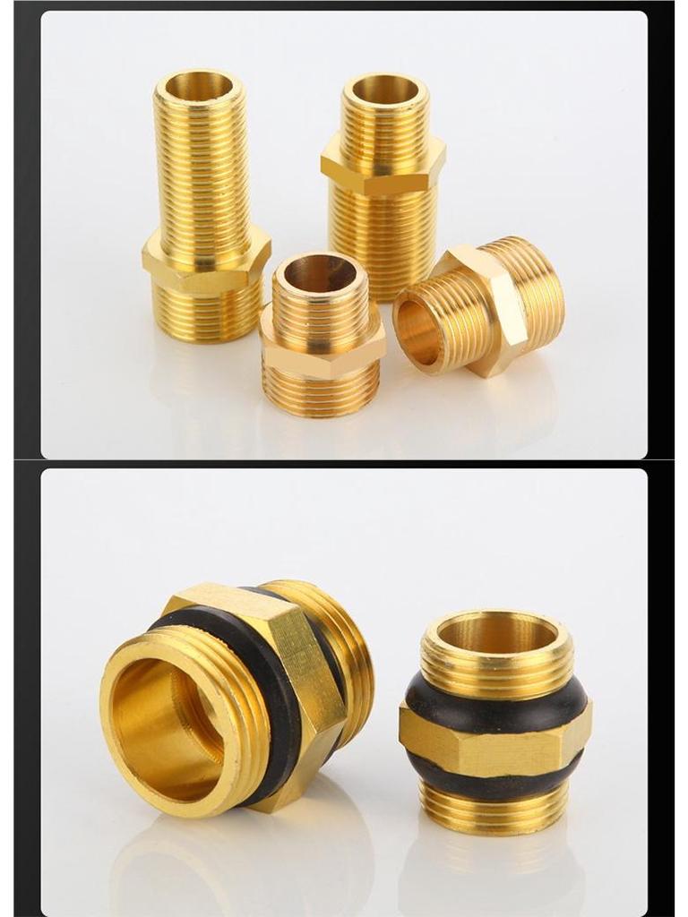 All-Copper Male Thread Direct Coupling, Short To Extended Thread, 4-Point To 6-Point, 1-Inch Inlet Pipe Reducing Joint